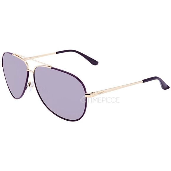 Salvatore Ferragamo Aviator Sunglasses Sf131s 736 Light Gold/purple 60mm… main image 11